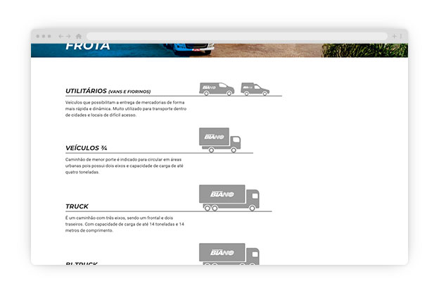 Transportes Biano \\ Site