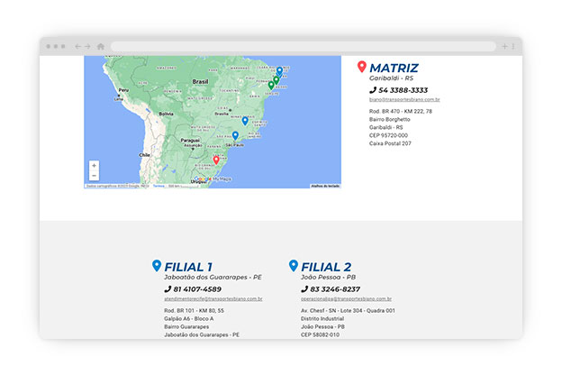 Transportes Biano \\ Site